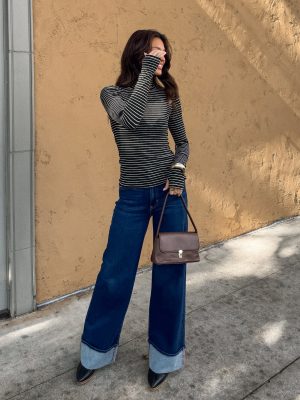 Between the Lines Stripe Turtle Neck